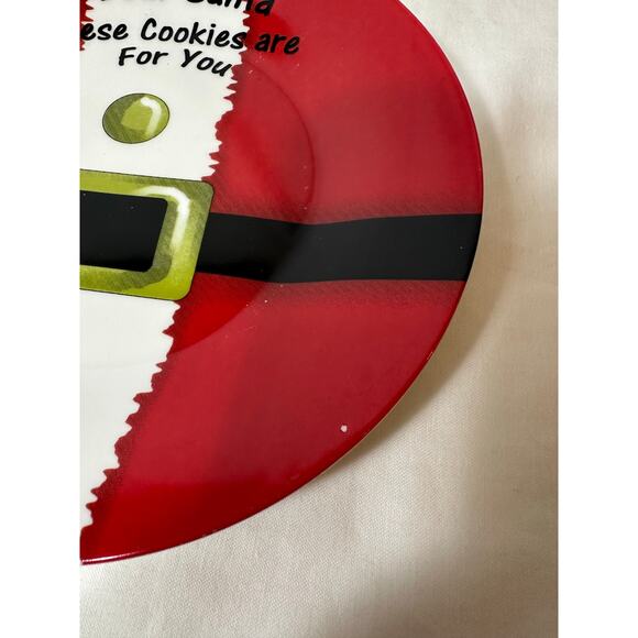 Santa Cookie & Milk Set Festive Ceramic Plate & Bottle Holiday Gift Display - Picture 4 of 9